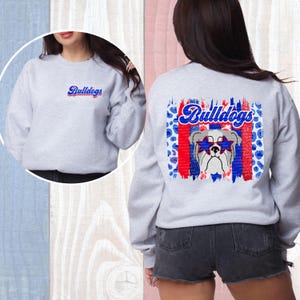 3 Bulldog PNG files for Sublimation Shirts 300 DPI Instant Download Clip Art Images for Shirts and Tumblers  Preppy front and back design