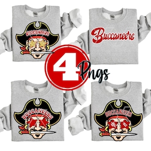 4 Preppy Buccaneers Mascot PNG Star Eyes Sunglasses Spirit Shirt HighSchool and College Spirit Shirts Sublimation DTF Trendy Red Buccaneers