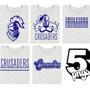 Preppy Blue Crusaders Mascot PNG For Game Day Team Spirit Shirts School Sublimation PNG Instant Download Clip Art Image Art File Navy Blue
