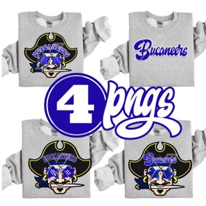 4 Preppy Buccaneers Mascot PNG Star Eyes sunglasses Team Shirts High School College  Spirit Shirts Blue Buccaneers Sublimation DTF PNG Knife
