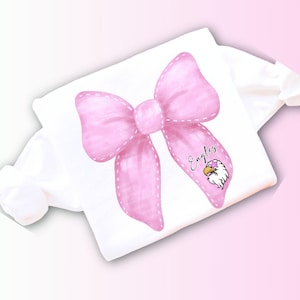 Pink Eagle Bow PNG Coquette Bow with Star Eye Sunglasses, Trendy Preppy Mascot for School, 300 DPI Instant Download Sublimation Gift Idea