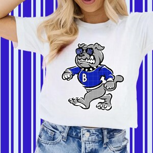 2 Preppy Royal Blue Bulldog PNG Mascot Game Day Sunglasses for Team High School Sublimation shirts Instant Download Image Clip Art File 300