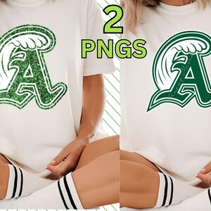 Abington High School Green Wave Glitter PNG Sublimation DTF , Clip Art Image Download  AHS