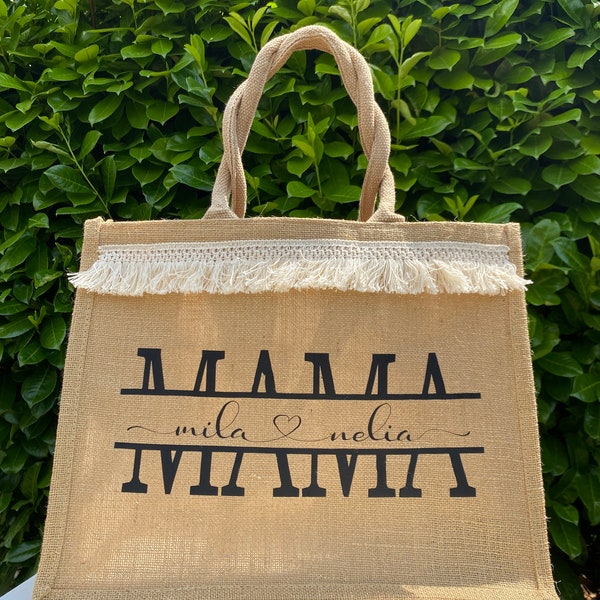 Jute Shopper mit Glitzer