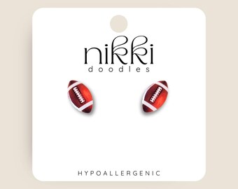 Football | Sports  | Athlete | Novelty Stud Statement Earrings | Trendy Gift | Funny Earrings | Stainless Steel Post