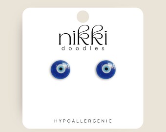 Evil Eye | Ojo | Novelty Stud Statement Earrings | Trendy Gift | Funny Earrings | Hypoallergenic | Stainless Steel Post