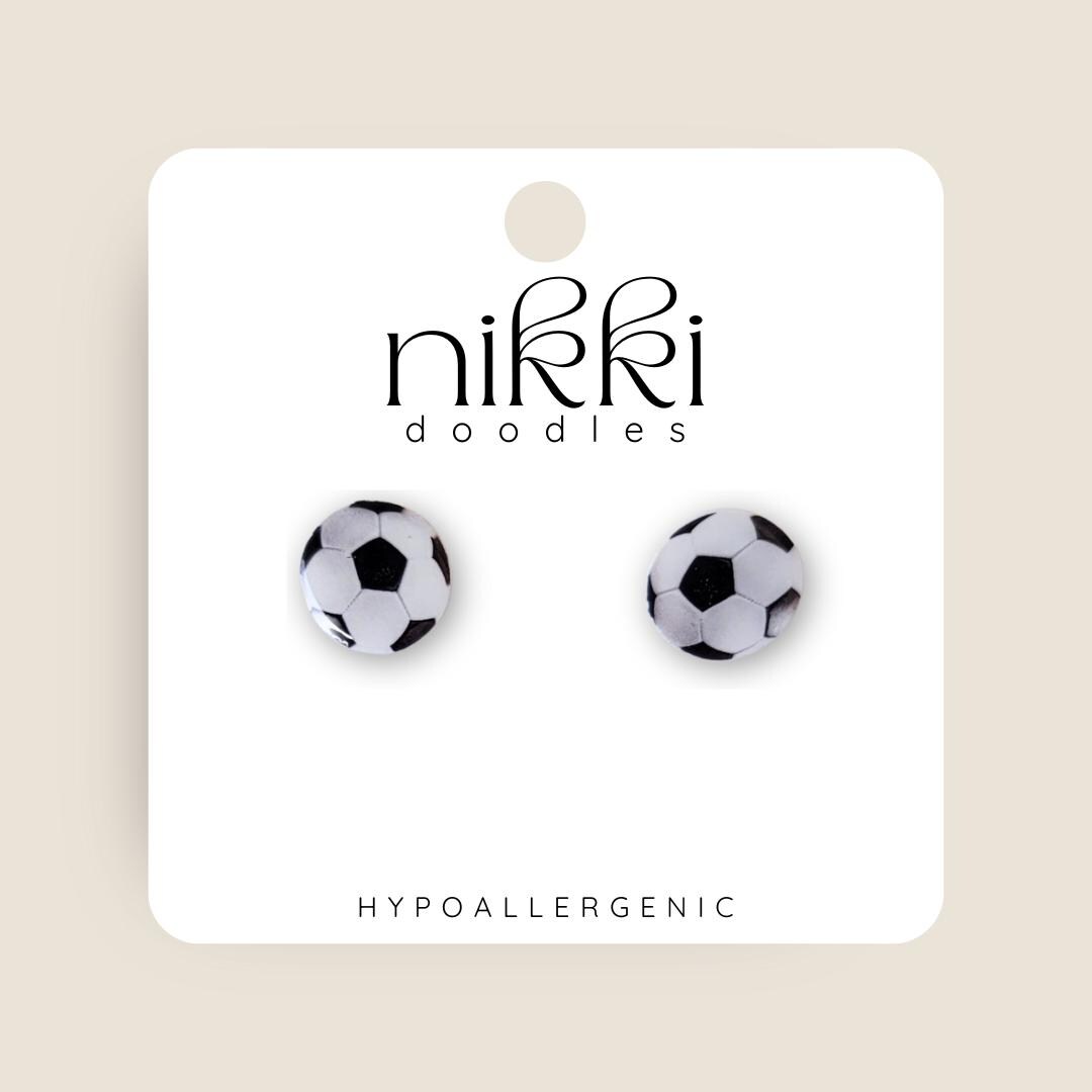 Soccer | Goalie | Sports  | Athlete | Novelty Stud Statement Earrings | Trendy Gift | Funny Earrings | Stainless Steel Post