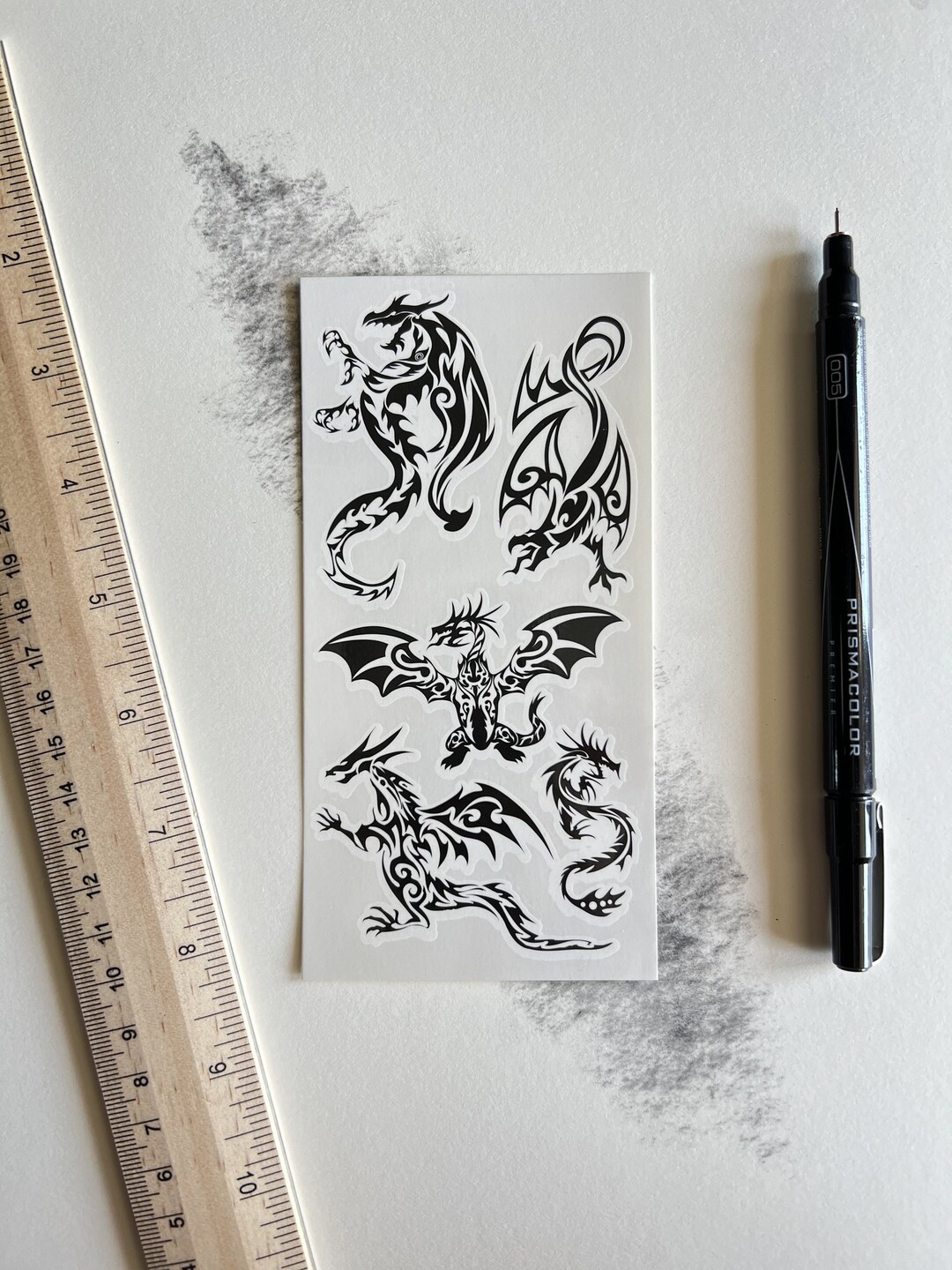 Y2K Tribal Dragon Temporary Tattoo Etsy Australia