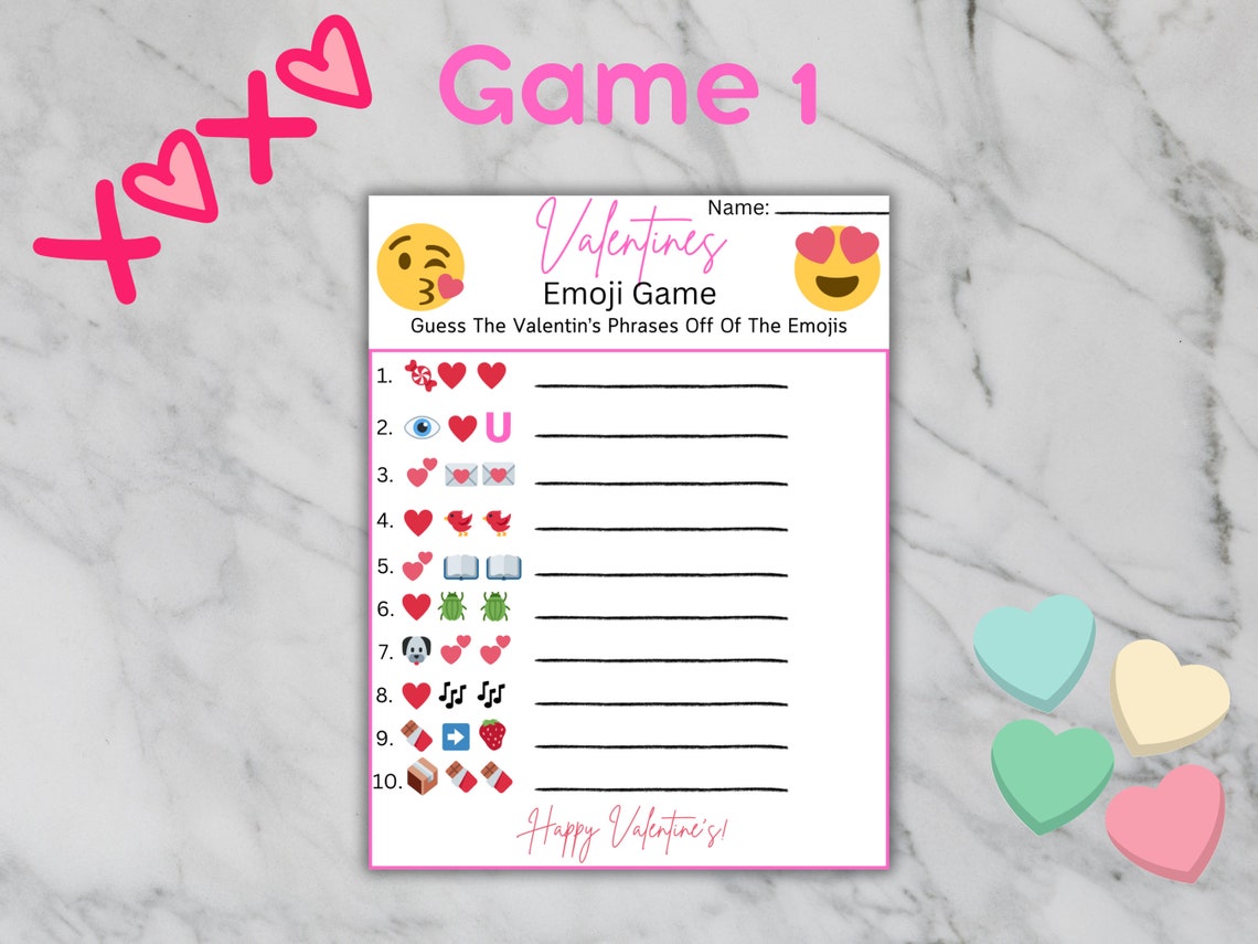 Valentine Day Printable Games Valentine Games Bundle Valentine Kid ...