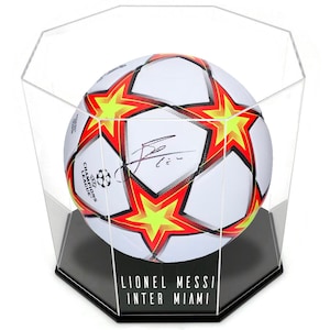 Personalized Handmade Luxe Acrylic Octogon Soccer Ball Display Case - UV Protecting Memorabilia Lucite Storage Box - Fast Free Shipping!