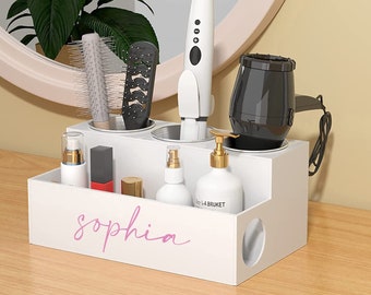 Personalized Handmade Acrylic Hair Tool Accessory Organization Station - Blow Dryer/Curling Iron/Hot Iron/Stylers/Brush/Comb Organizer