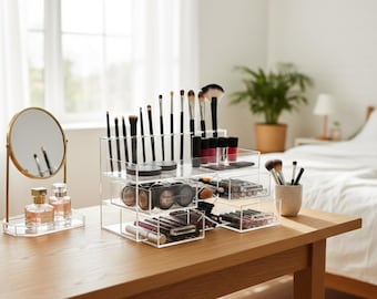 Handmade Luxe Clear Acrylic Makeup Organizer