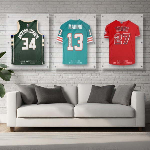 3D Deluxe Acrylic Sports Jersey Display Frame - Custom Personalized Handmade UV Protecting Memorabilia Storage Case - Wall Mount