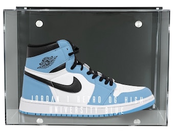 Personalized Handmade Acrylic Sneaker/High-Top/Shoe Display Case - UV Protecting Memorabilia Storage Box - Wall or Table Mount