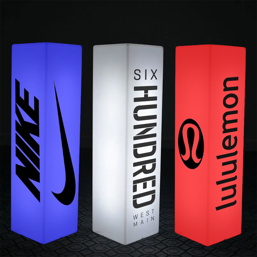 Custom Full Color LED Logo Pillar - Wireless Illuminated Display