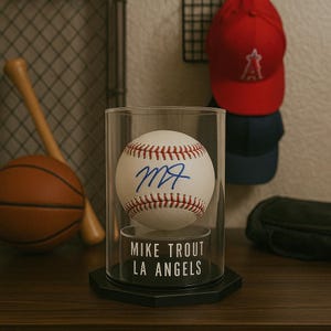 Personalisierte handgemachte Acryl Baseball / Tennisball abgerundete Vitrine - UV-Schutz-Memorabilia-Aufbewahrungsbox - schneller kostenloser Versand