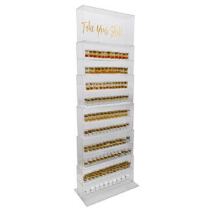 Personalized Handmade Acrylic Wedding Shot Glass Wall - Clear Party Display for Drinks, Champagne, Donuts, Bagels and more - Custom Logo