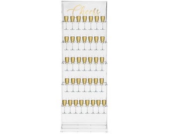 Personalized Handmade Acrylic Wedding/Party Champagne Wall - Stacked Wine Tower - Party Drink Clear Display - Custom Logo or Wedding Date