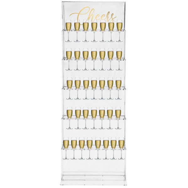 Personalized Handmade Acrylic Wedding/Party Champagne Wall - Stacked Wine Tower - Party Drink Clear Display - Custom Logo or Wedding Date