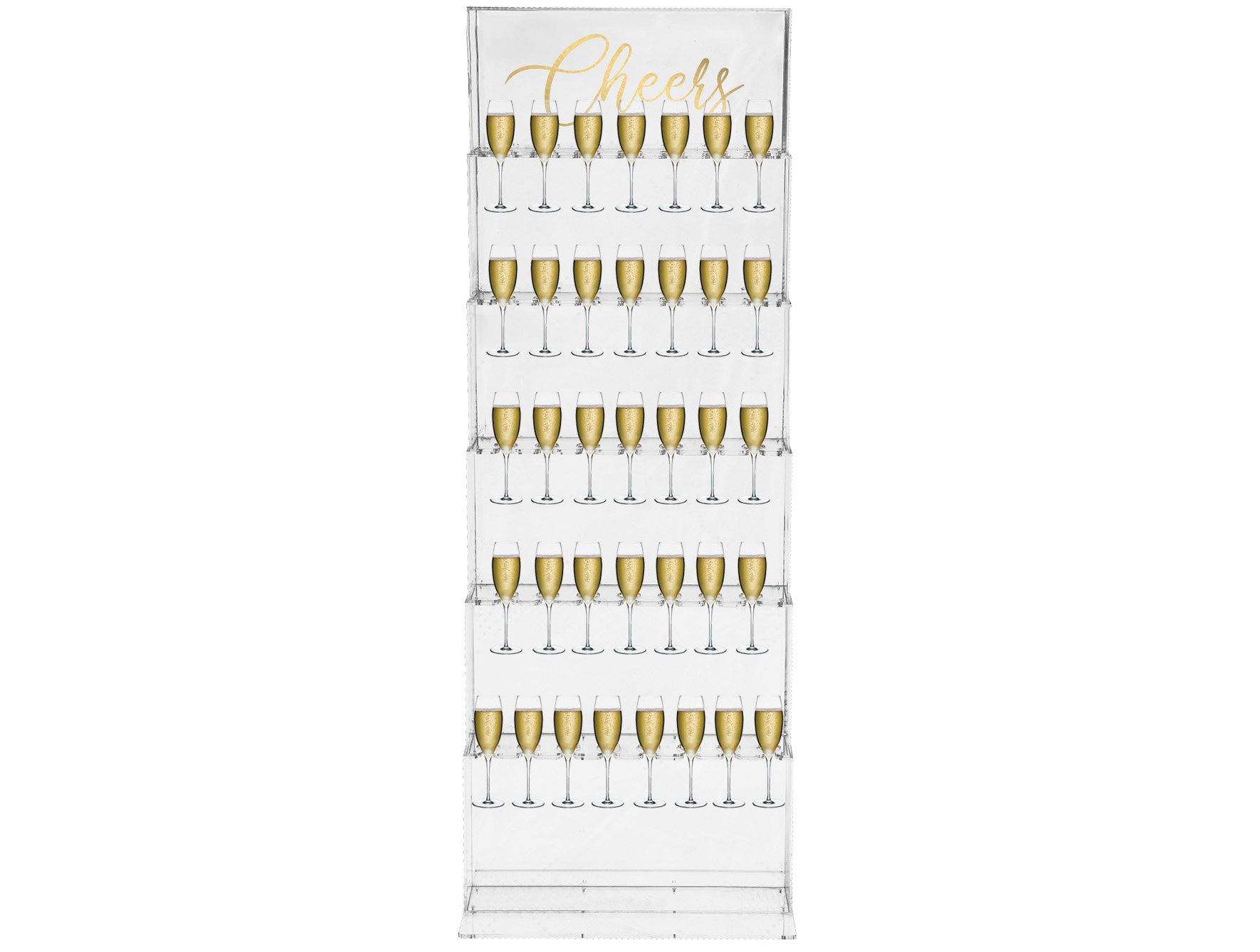 Personalized Handmade Acrylic Wedding/Party Champagne Wall - Stacked Wine Tower - Party Drink Clear Display - Custom Logo or Wedding Date