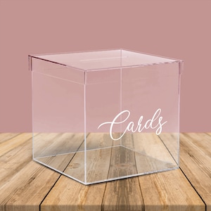Handgemaakte 10" luxe acryl bruiloft/bar mitswa/feest cadeaukaart doos met deksel - 150 enveloppen - geld/cadeaudoos - "kaarten"