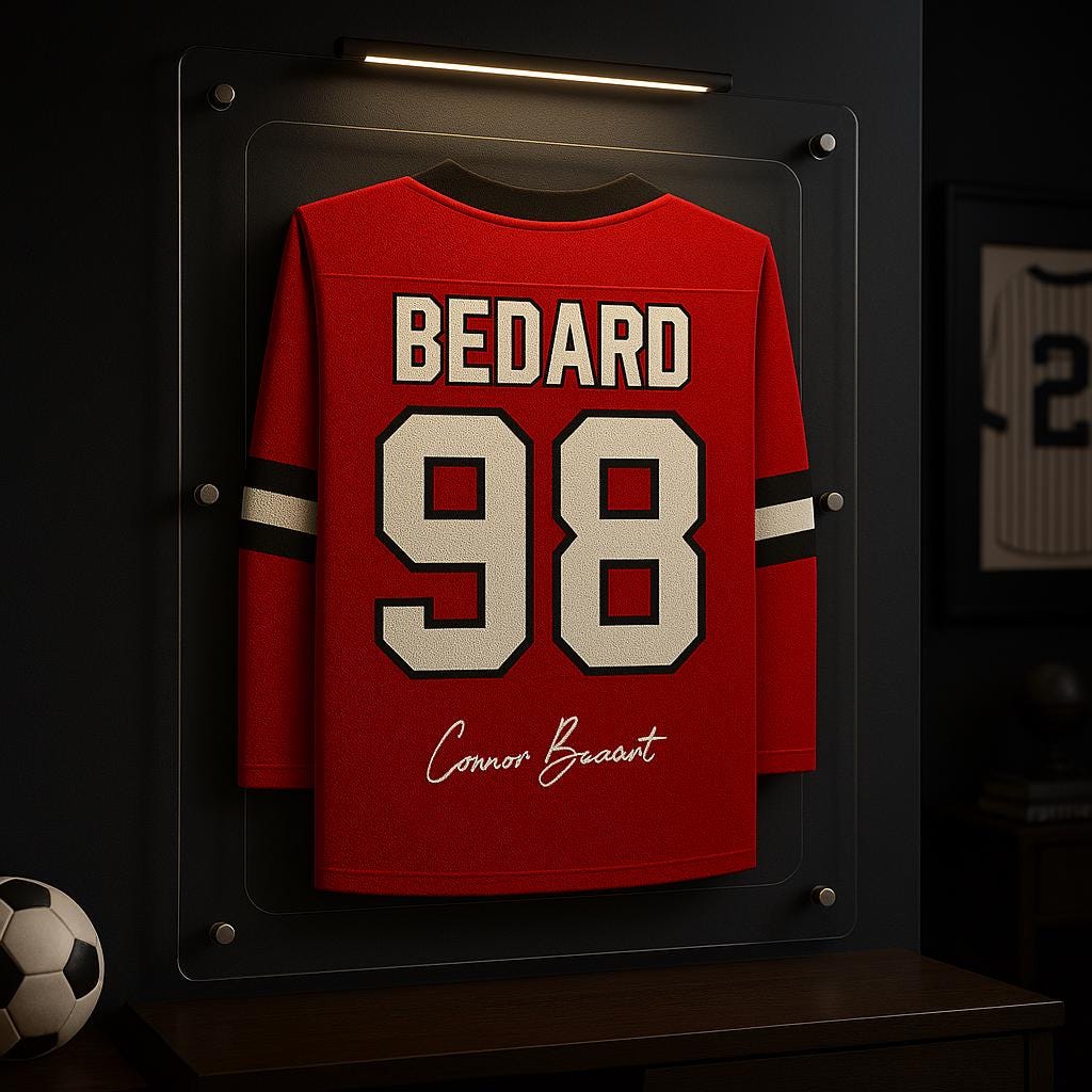 Custom UV-Protected Acrylic Sports Jersey Display Frame - Wall-Mounted Memorabilia Case - Baseball/Basketball/Hockey/Soccer/Football