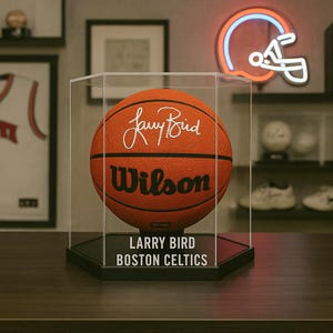 Personalized Handmade Acrylic Octogon Basketball/Soccer Ball Display Case - UV Protecting Memorabilia Storage Box - Fast Free Shipping!