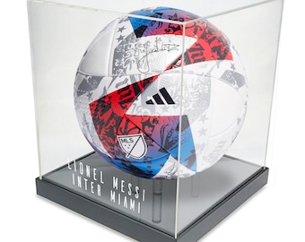 Personalized Handmade Acrylic Soccer/Volleyball/Bowling Ball Display Case - UV Protecting Memorabilia Clear Storage Box - Fast Free Shipping