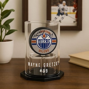 Personalized Handmade Acrylic Hockey Puck Display Case - UV Protecting Memorabilia Round Storage Box - Fast Free Shipping