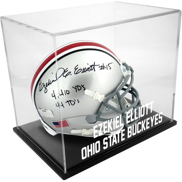 Personalized Handmade Acrylic Mini Football Helmet Display Case - UV Protecting Memorabilia Storage Box - Fast Free Shipping!