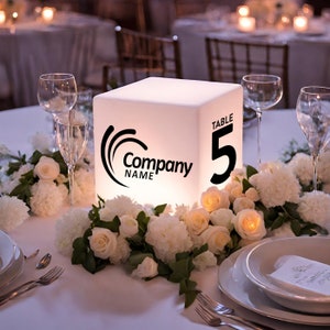 Cubo luminoso personalizzato - Sgabello o centrotavola per esposizione del logo di un marchio per eventi/vendita al dettaglio - Telecomando che cambia colore - Uso interno/esterno
