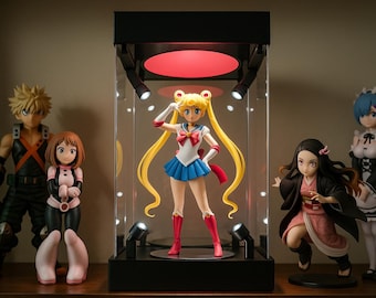 LED付きアクションフィギュアディスプレイケース デラックスアクリル製アクションフィギュアディスプレイボックス（8個