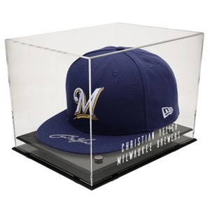 Gepersonaliseerde handgemaakte acryl honkbalhandschoen/hoed/helm vitrine - UV-beschermende opbergdoos memorabilia - muur- of tafelmontage