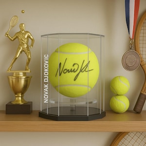 Personalized UV-Protected Acrylic Tennis Ball Display Case & Memorabilia - Fast Shipping - Also Fits Baseballs and Softballs