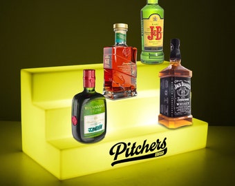 Customized Home Bar Stage - Wireless LED Display -  Color Changing Liquor Shelf - Man Cave Gift - Expandable Design for Displaying