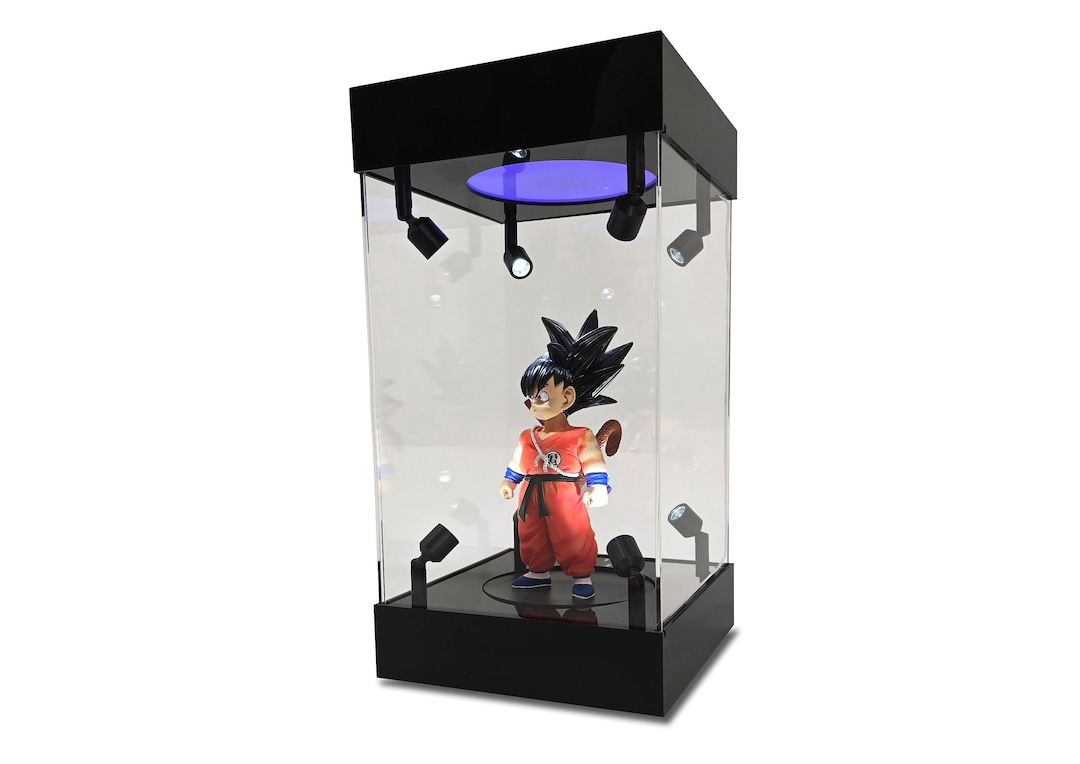 Deluxe Acrylic Action Figure Display Box With 8 LED Pivoting Spotlights