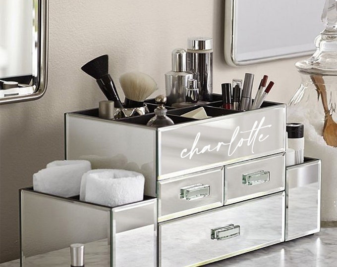 Personalized Handmade Cosmetic Organizer - 3 Drawer Bathroom Vanity Desktop Jewelry Makeup Storage