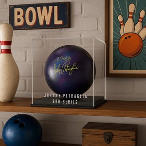 Personalized Handmade Acrylic Bowling Ball Display Case - UV Protecting Memorabilia Storage Box - Basketball/Soccer/Volleyball