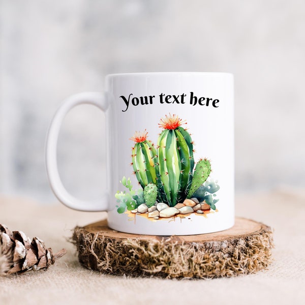 Personalized Cactus Name Mug - A Prickly Gift for Her!  #Cactus #GiftsForWomen #NameMug