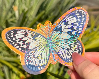 Holographischer Schmetterling Aufkleber: Geschenk für Naturliebhaber