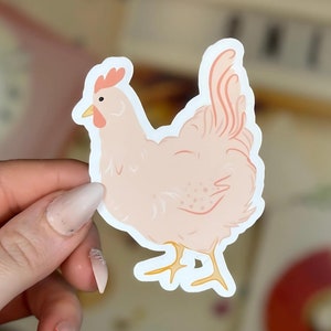 Süßer Huhn Aufkleber für Laptop, Frühling Vinyl Aufkleber, Wasserfester Planer Aufkleber, Cottagecore Ästhetik Aufkleber Geschenk