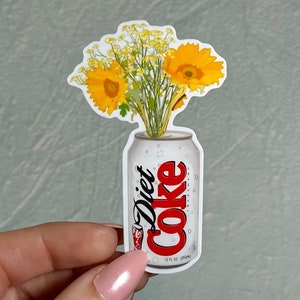 Sticker colablikje met zonnebloemen en baby's Breath - schattige sticker - sticker esthetische bloem cadeau