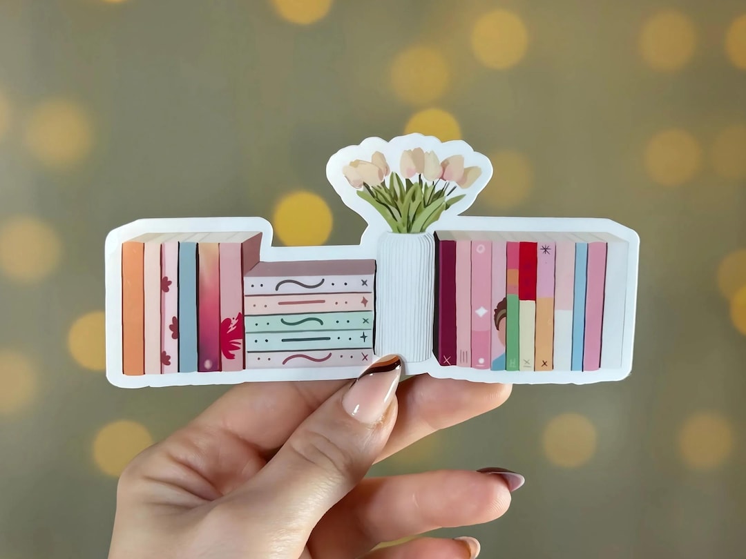 Romantic Bookshelf Vinyl Sticker | Book Lover Gift - Etsy