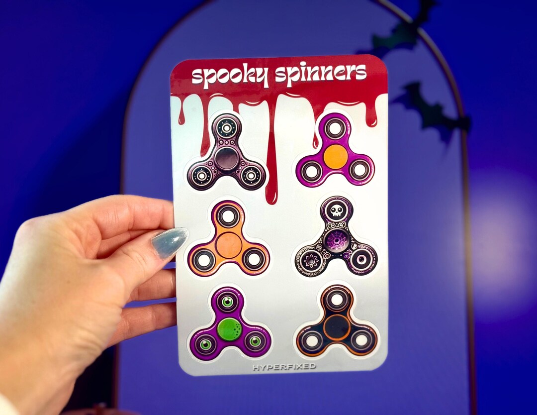 Spinner Sticker Halloween Fidget Spinner Sticker Sheet: Spooky Vinyl Stickers - Etsy