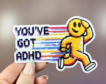 Pegatina holográfica "Tienes TDAH" (correo electrónico): Nostalgia de los 90