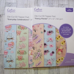 Crafter's Companion Blocs de décoration découpés en 3D Motifs floraux fantaisie et célébrations quotidiennes