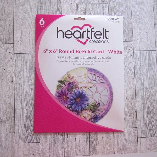 Heartfelt Creations 6" x 6" Round Bi-Fold card - White