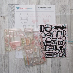 Diamond Press Farmers Market stamp and die set