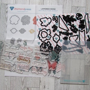 Diamond Press Layered Rose Stamps and dies set