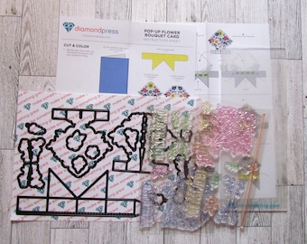 Diamond Press Whimsical Floral Stamp and Die Set - Etsy